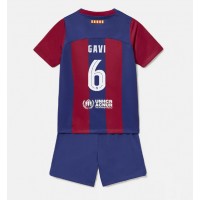 Barcelona Paez Gavi #6 Hjemmedraktsett Barn 2023-24 Kortermet (+ Korte bukser)